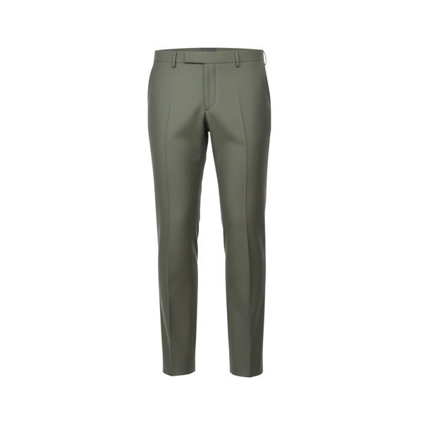 Tailory dark green flat-front tailored trousers front view