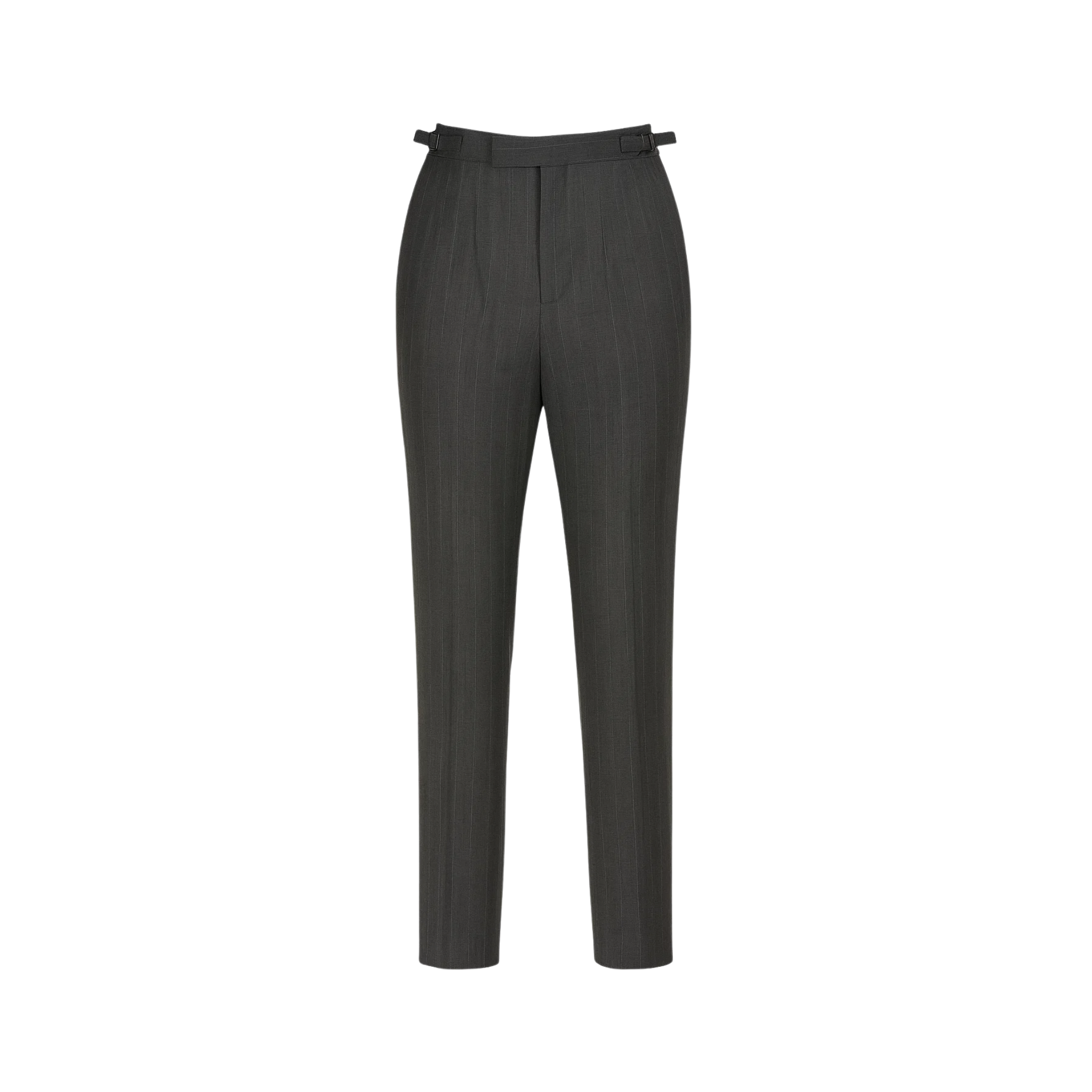 Tailory grey pinstripe tapered suit trouser front view
