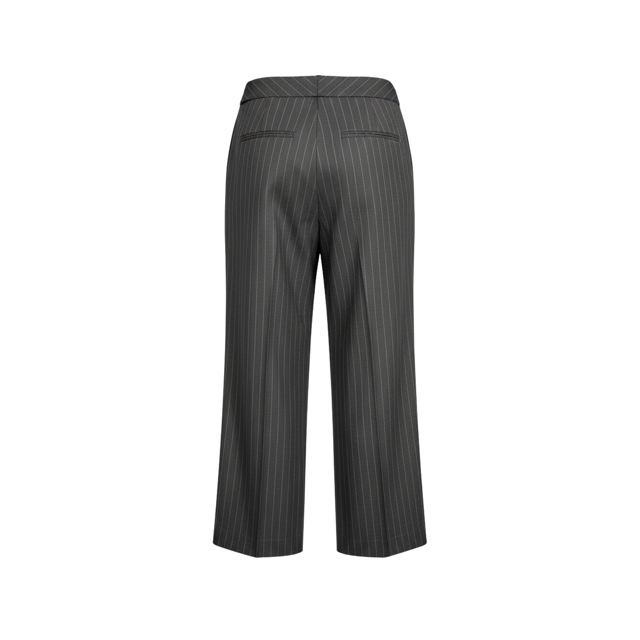 Tailory charcoal tailored pinstripe trousers back view