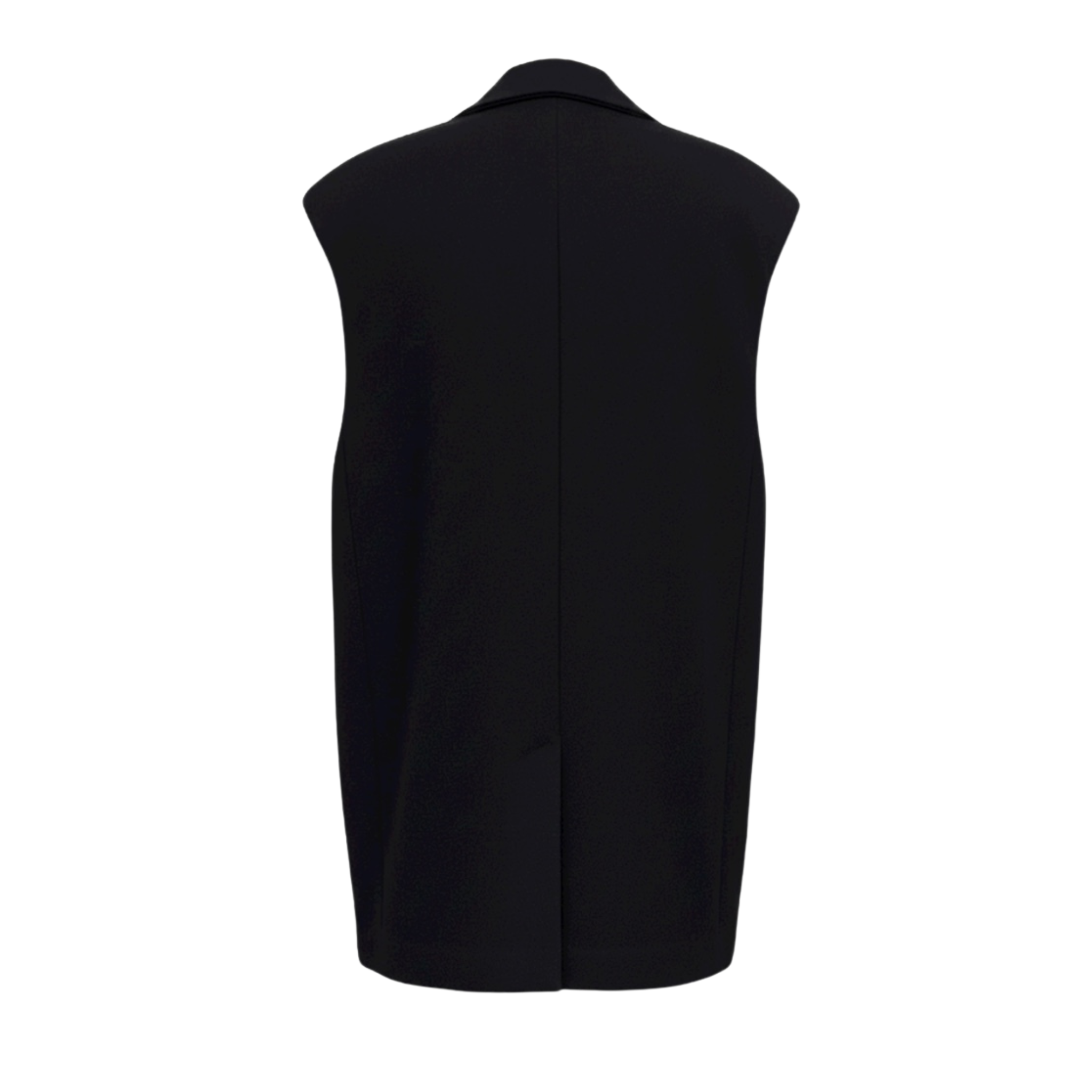 Tailory black sleeveless tailored blazer vest back view