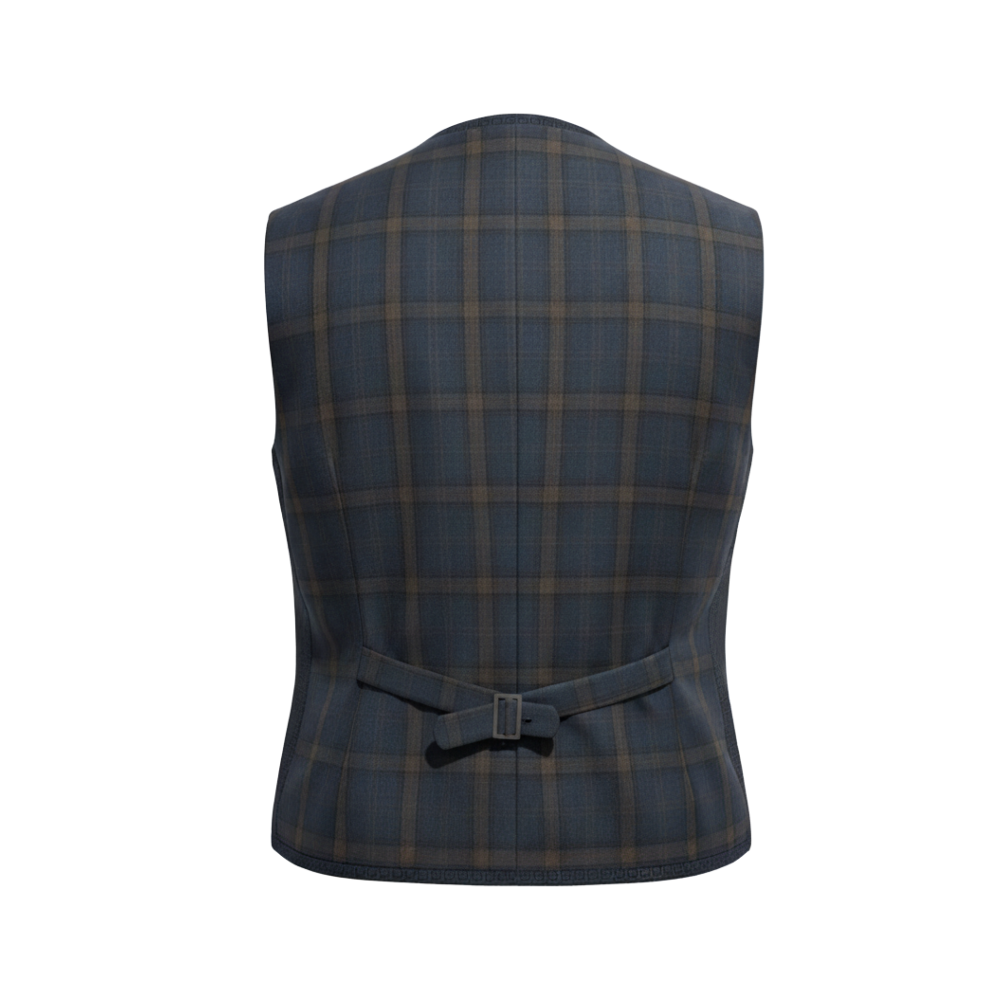 Tailory sea green windowpane tailored vest back view