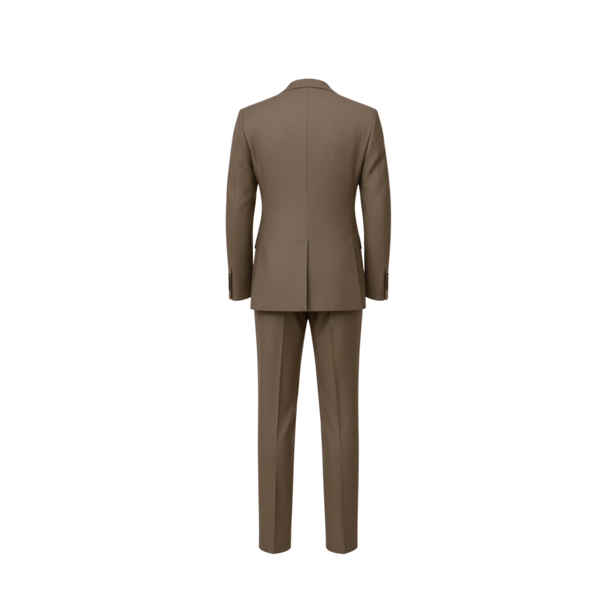 Men's Everyday Fitted Double Breasted Wool Suit in Taupe