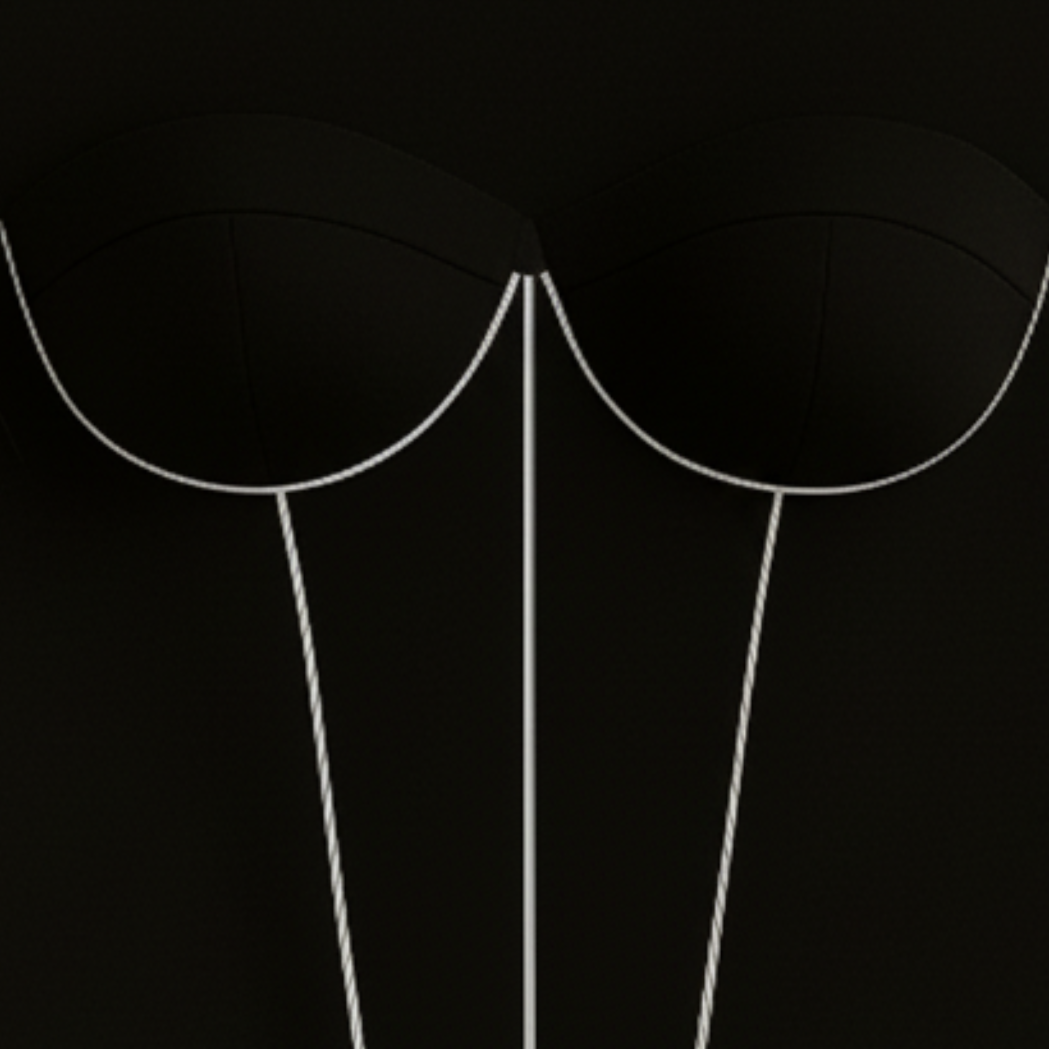 Tailory black stretch knit fabric swatch with white contrast piping detail from fitted turtleneck bodysuit