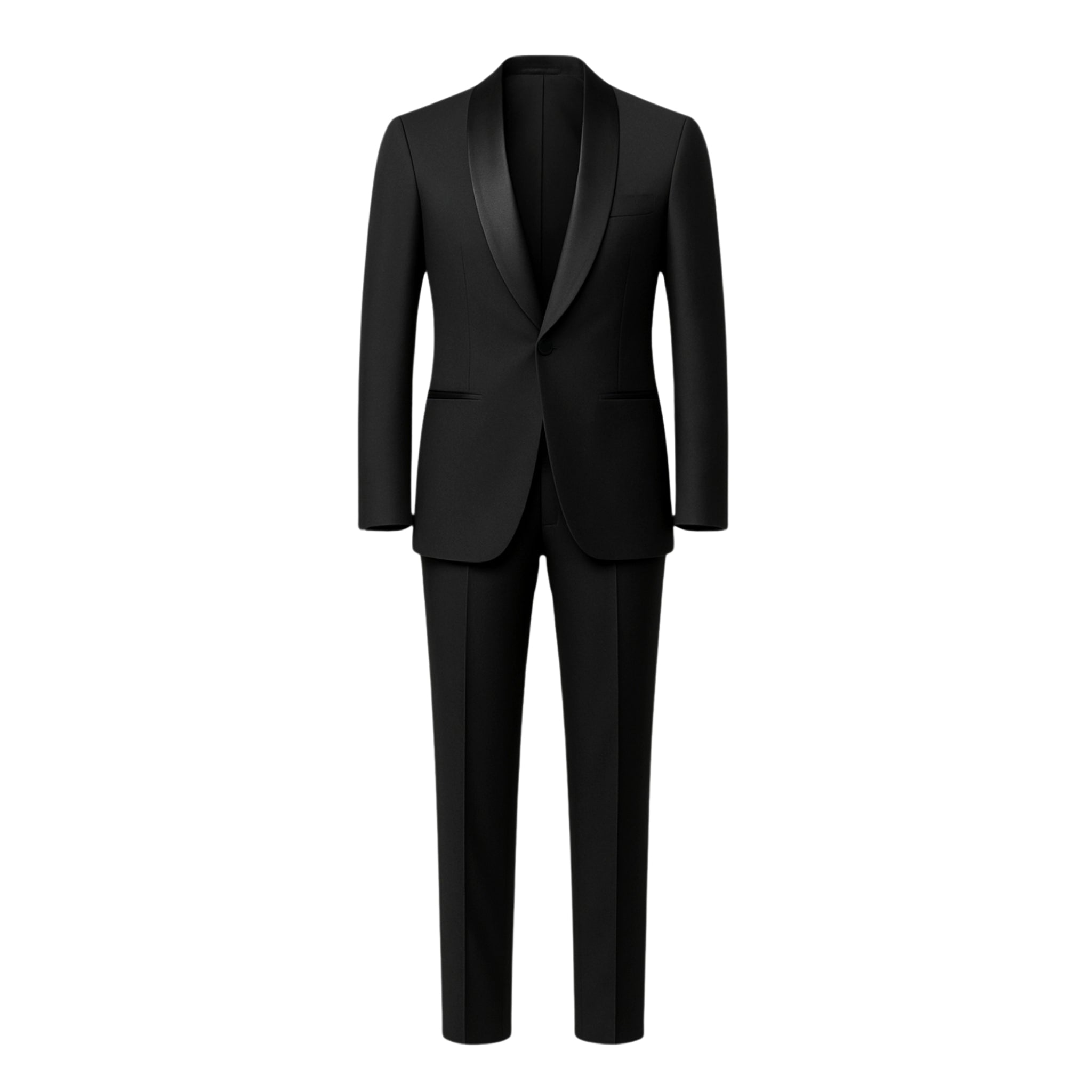 Classic Men's Shawl Lapel Wool Tuxedo in Jet Black