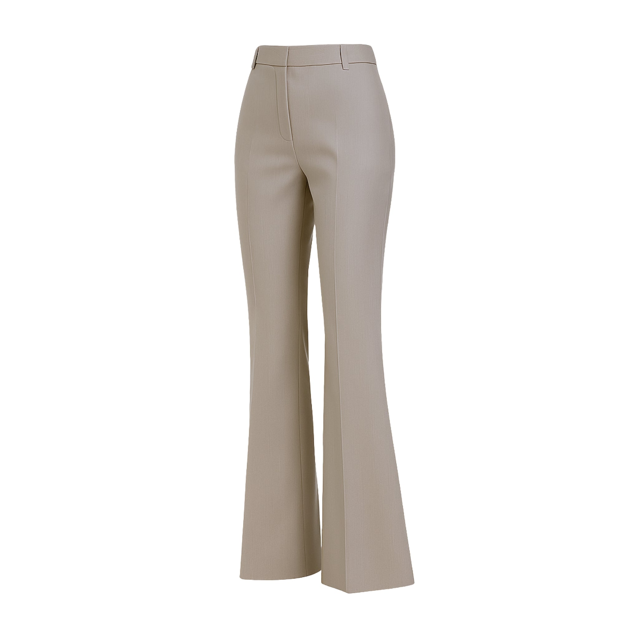 Stone Loro Piana High-Waisted Cropped Flare Trousers