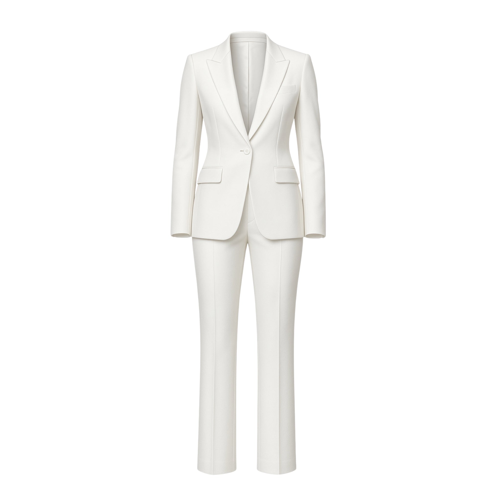 Feminine Fit Women's Everyday Wool Suit in Classic White