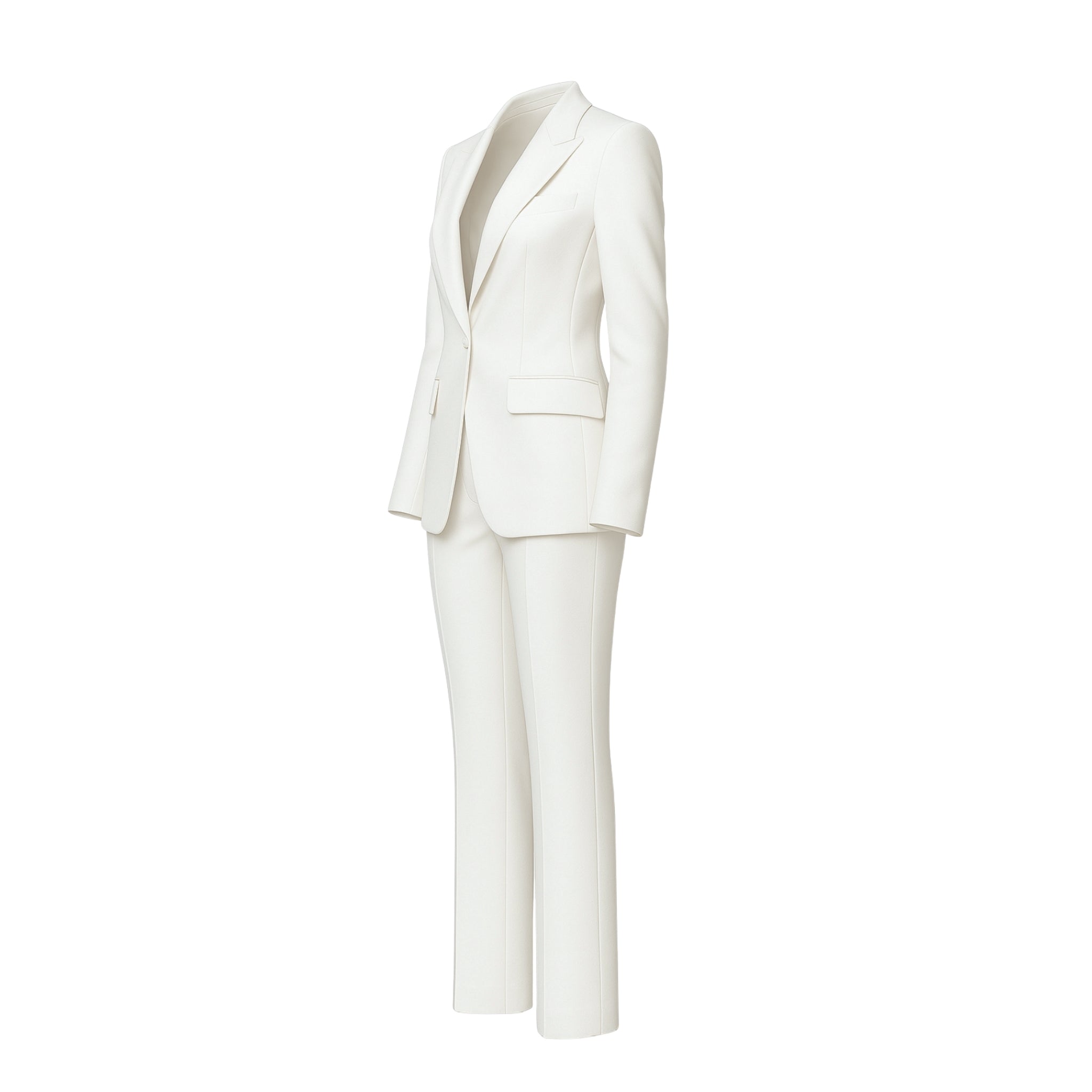Feminine Fit Women's Everyday Wool Suit in Classic White