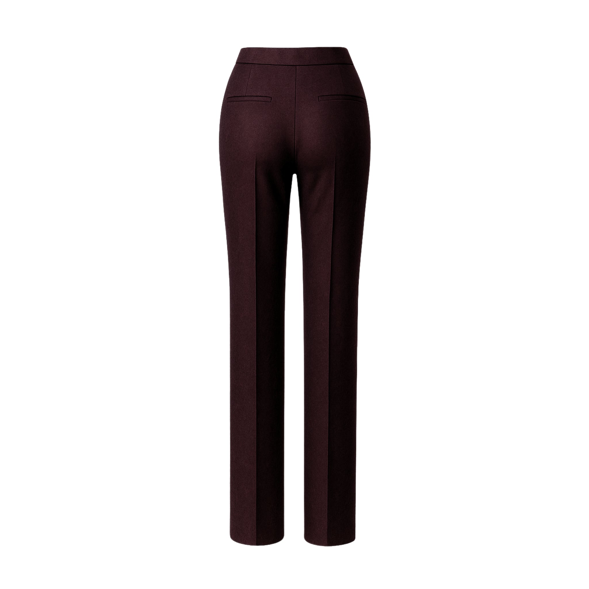 Women's Deep Burgundy Wool Trousers