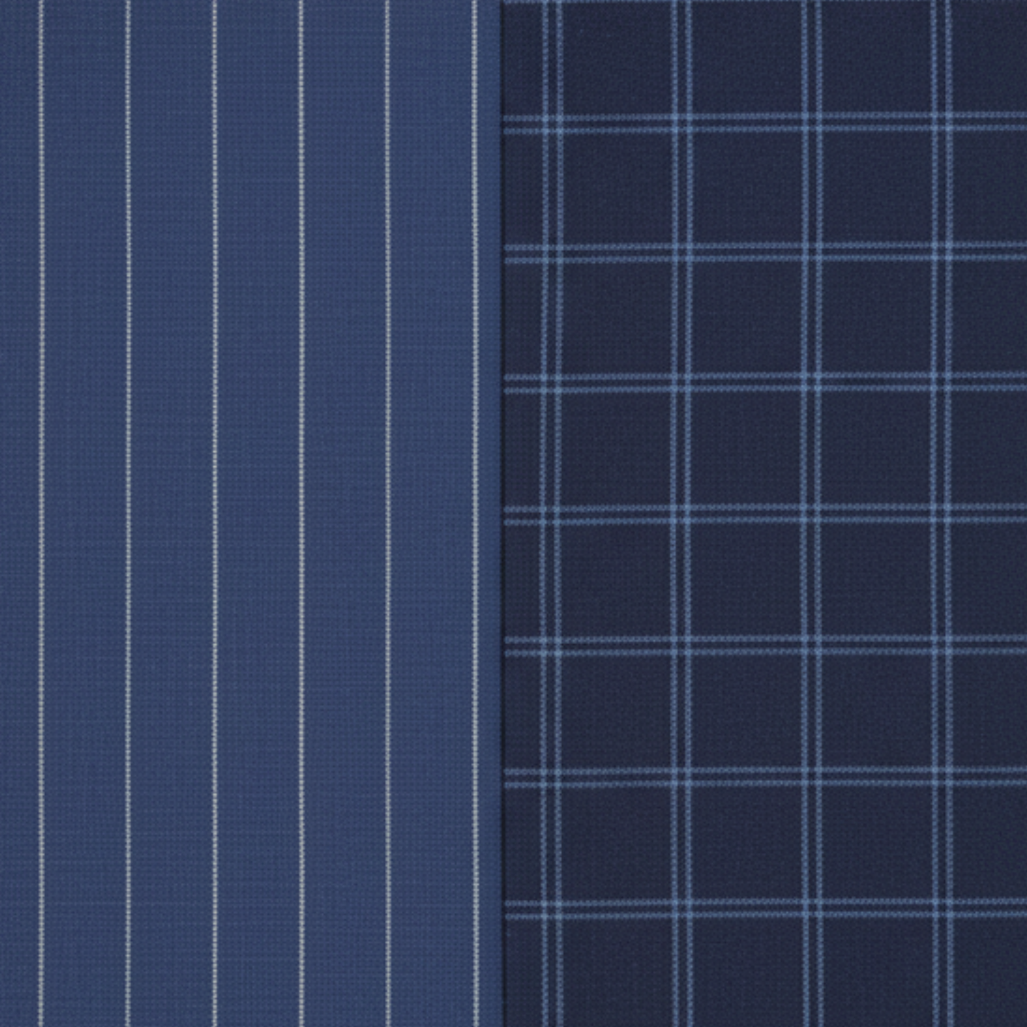 Tailory navy mixed-pattern wool suiting fabric swatch