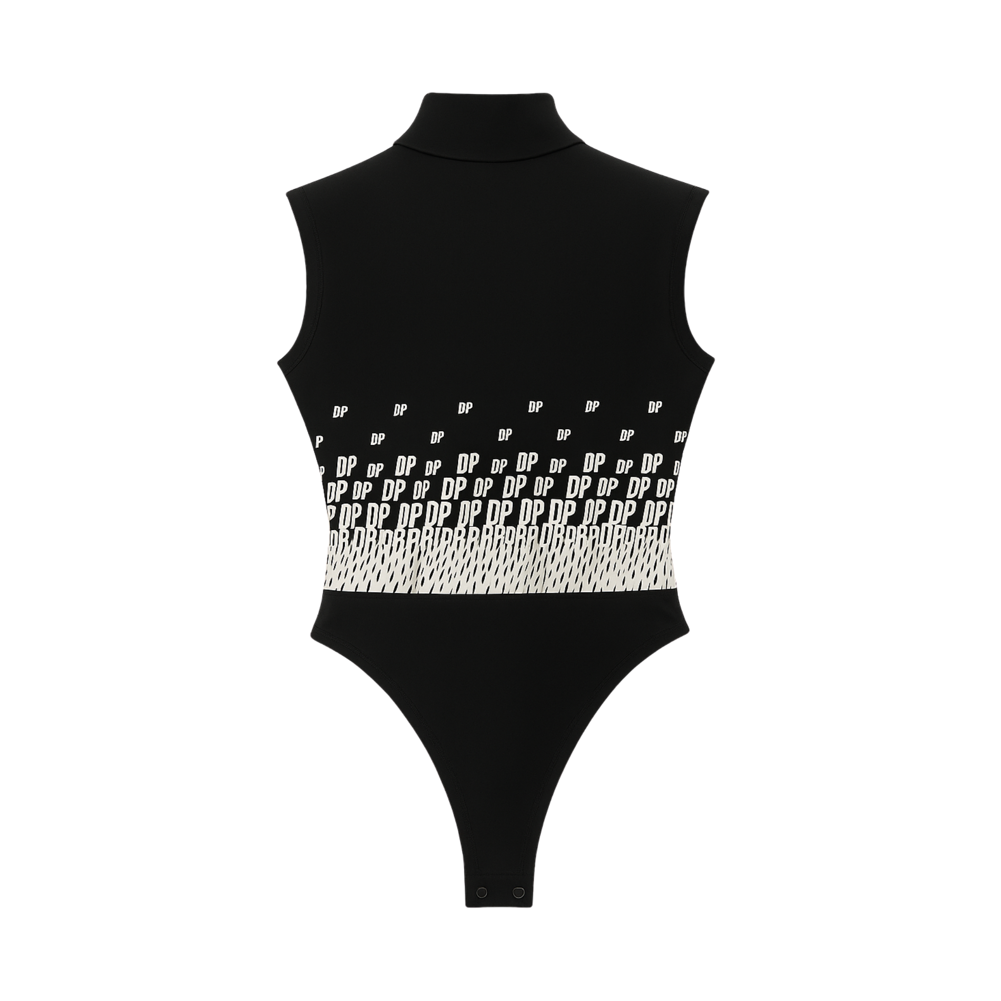 Tailory black cutout bodysuit back view with sleek stretch knit and clean seams